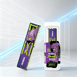 PUSKILL DDR4 16GB 3600MHz โมดูลหน่วยความจำ RAM สำหรับเดสก์ท็อป ดีไซน์สีม่วงเขียว ประสิทธิภาพสูงสำหรับการเล่นเกม อัปเกรด - Product Image 1