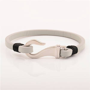 La fabbrica di gioielli in acciaio inossidabile personalizza la fascia da polso in pelle con cinturino da pesca - Product Image 2