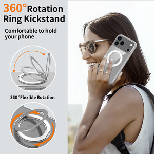 Fundas para Teléfono Antihuellas con Anillo Magnético Transparente que Puede Girar 360 Grados °   Funda Protectora Antigolpes para iPhone 17 16 Pro Max - Product Image 2