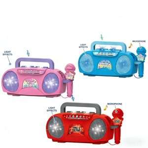 Jouet d'instrument <span class=keywords><strong>de</strong></span> musique multifonctionnel en plastique, support <span class=keywords><strong>de</strong></span> karaoké, jouet éducatif pour enfants, machine à chanter avec lumière - Product Image 3