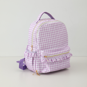 Venta al por mayor <span class=keywords><strong>de</strong></span> encaje <span class=keywords><strong>de</strong></span> viaje para niños <span class=keywords><strong>mochilas</strong></span> escolares para estudiantes <span class=keywords><strong>de</strong></span> gran capacidad personalizada volante raya mochila <span class=keywords><strong>de</strong></span> nailon para niñas - Product Image 4