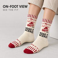 Chaussettes d'automne personnalisées OEM pour adultes - Polyester/Nylon/Coton/Bambou/Laine, résistantes aux déchirures, séchage rapide, impression numérique sans couture