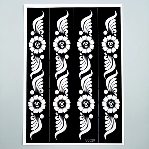 Stencil per Tatuaggi all'Henné con Disegni Vintage di Fiori e Cuori, Modelli Riutilizzabili Universali per Mani, Piedi e Arte Corporea - Product Image 5