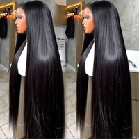 Perruque en cheveux indiens bruts à 250 % de densité, lisse, avec dentelle frontale HD 13x4, perruque personnalisée en cheveux humains, perruque complète 360 sans colle