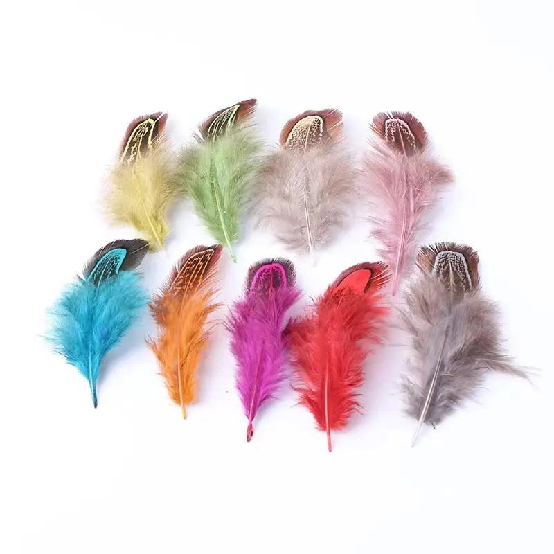 Colorido teñido 5-8CM Gallo pollo faisán cola de gallo plumas naturales DIY manualidades tela recorte accesorios de ropa