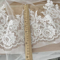 Mode Magnifique Dernière Broderie Cordon Galon Dentelle Guipure Tissu Dentelle de Chantilly Française pour Vêtements de Mariage