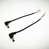 Cable de extensión de alimentación USB DC de 90 grados con conector macho DC5521 DC5525 de extremo abierto para cámaras LED y equipos de bajo voltaje