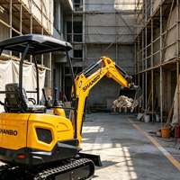 Mini-excavatrice domestique de 0,8 tonne, moteur haute performance de 7,6 kW, pour travaux de terrassement municipaux de petite envergure