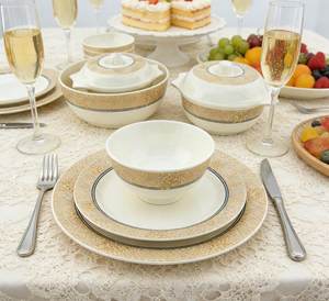 Ramadan 38 pièces Ensemble de <span class=keywords><strong>vaisselle</strong></span> et de couverts en mélamine bon marché pour restaurant Royal Collection pour 6 personnes - Product Image 4