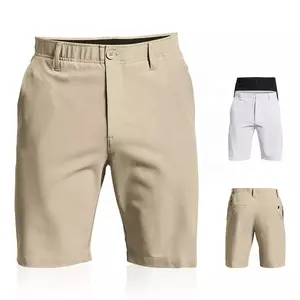 Pantalones cortos de poliéster con Logo personalizado para hombre, Shorts de entrenamiento de secado rápido, humedad, Color sólido, informal, para Golf, maximiza el desgaste, nuevo diseño