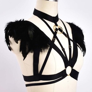 Lencería Sexy para mujer, ropa interior de juego de rol, Tops de plumas comestibles, lencería para fiesta Rave, Ropa de baile - Product Image 4