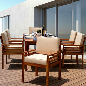 Contemporary Outdoor Rattan <b>Garden</b> <b>Chair</b> Eco-friendly Foldable Solid <b>Wood</b> Frame for Restaurant Hotel Kitchen Courtyard Villa - Product Image 1