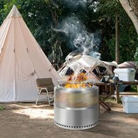 Portable extérieur BBQ feux de joie brasier poêle en acier inoxydable sans fumée Camping bois charbon bois SOLO Fire Pit Grill
