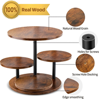 Charmant support à gâteau rond en bois écologique à plusieurs niveaux avec quatre étages pour les fêtes et les mariages, taille personnalisée disponible