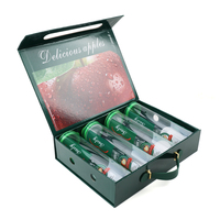 Magnet de luxe personnalisé Boîte-cadeau de fruits avec poignée en cuir boîtes d'emballage de pommes avec séparateur