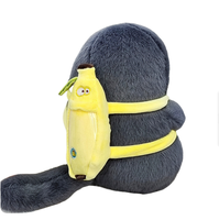 Jouet en peluche standard CPC, singe en peluche blanc avec sac banane, peluche douce et moelleuse, poupée personnalisée mignonne