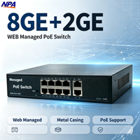 Ethernet Web Managed 8 Port Gigabit PoE 2 Uplink Poe Switches 120W IEEE802.3af/at Network Switch QoS untuk Kamera IP WiFi 3328GE