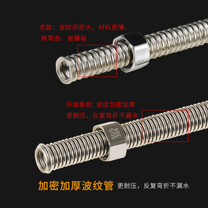 Manguera corrugada de acero inoxidable de 1/2 pulgada con rosca, tubería flexible para suministro de agua para calentador de agua, inodoro, uso en agua fría y caliente - Product Image 3