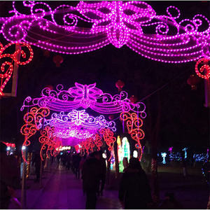 Décoration de paysage de rue extérieur IP65 Led Rope Light Warm White Color Pvc 20 80 70 Double Row Green Led Rope Light F5 Dip - Product Image 5