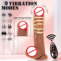 Dildo en silicone liquide chaud avec fonction de poussée, vibration et chauffage, télécommande, pénis artificiel réaliste, vibromasseur pour femmes
