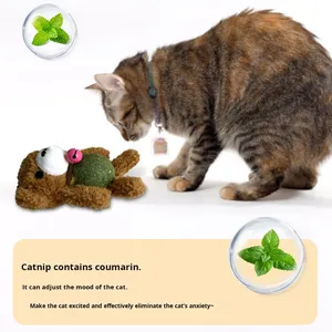 Pelota de Catnip para Gatos, Juguete Interactivo Giratorio Creativo, Muñeco Pequeño para Gatitos, Autoentretenimiento, Alivio del Aburrimiento, Peluche Masticable con Campana, Multiusos - Product Image 4