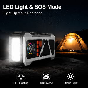 Portable Jump Starter Tire Inflator 120W Air Compressor 14.8V Digital Gauge LED Light Power Bank <b>Car</b> Emergency Tool OEM ODM Kit - Product Image 5