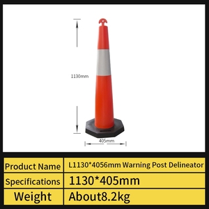 Linh hoạt 70cm cao màu đỏ PE nhựa bollard roadway cảnh báo cột cho du lịch an toàn - Product Image 5