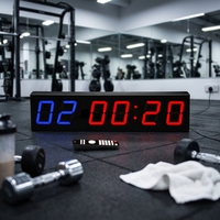 Timer Digital Gym Besar 4 inci, Jam Dinding Countdown Multifungsi, Timer Interval Terprogram, Layar LED Akurasi Tinggi untuk Rumah dan Gym
