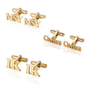 Mancuernillas de Acero Inoxidable con Logotipo Personalizado, Joyería para Hombre de Negocios, Mancuernillas Francesas con Personalización - Product Image 1