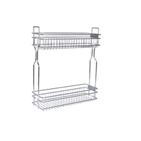 Étagère à épices coulissante pour cuisine, panier de rangement en bois à quatre niveaux, design traditionnel durable pour armoire