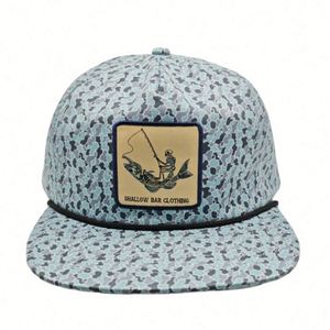 Casquette Snapback Camouflage Sportive à 5 Panneaux Personnalisée avec Corde, Visière Plate Non Structurée - Product Image 4