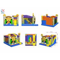 Château gonflable sur mesure sur le thème du sourire avec toboggan pour fêtes, combo château gonflable et toboggan pour jardin