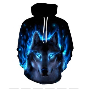 <span class=keywords><strong>Felpe</strong></span> con Cappuccio con Stampa 3D <span class=keywords><strong>di</strong></span> Lupo, Serie Animali Ghiaccio e Fuoco, Pullover Unisex a Maniche Lunghe, Abbigliamento Streetwear - Product Image 1