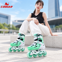 Patins à roulettes ajustables avec coque rigide de soutien, boucle sécurisée, respirants, pour les sports de plein air