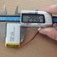 KC BIS CB approuvé 603048 654060 703050 803460 850mAh 1000mAh 1500mAh 2000mAh 3.7V avec connecteur JST