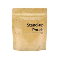Sachet Doypack personnalisé en papier kraft brun de qualité alimentaire, avec fond plat et fermeture éclair, pour emballage alimentaire (thé, noix, épices, biscuits)