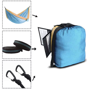<span class=keywords><strong>Hamaca</strong></span> de Camping Ultraligera de Nailon Plano Doble para Exteriores, Tipo Paracaídas, con Correas para Árbol y Cuerda, Cama de Lujo - Product Image 2