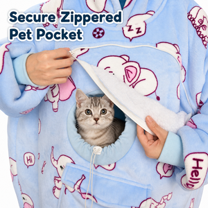 Poncho Manta con Capucha de Piel Sintética Extra Grande con Estampado de Orejas de Conejo de Dibujos Animados, Diseños Personalizados, para Invierno, con Bolsillo, para Mujer y Niña - Product Image 3