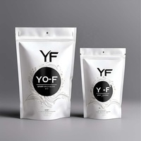 Sachet Doypack Personnalisé Noir Mat Givré Réutilisable à Fond Plat avec Fermeture Zip pour Aliments, Impression Héliogravure, Recyclable