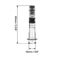 Seringue en verre avec tube plastique de protection 1 ml, outil de dosage à raccord Luer Lock pour huile végétale