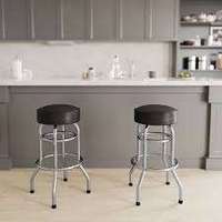 Tabouret de bar moderne au design contemporain, logo personnalisé, pivotant, chromé, tabouret de magasin