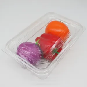 Kotak plastik stroberi kemasan buah kemasan kerang tempat penyimpanan dapur kulkas