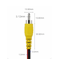 Kabel Ekstensi Sinyal AV Konektor RCA Male untuk Kamera Mobil dengan Kontrol Trigger dan Video Mundur yang Dapat Disesuaikan