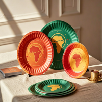 Assiettes en papier rondes jetables non enduites, plateaux en papier, assiettes en papier personnalisées pour les fêtes