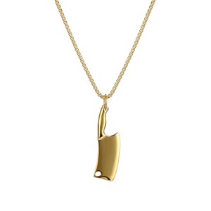Collier en acier inoxydable avec pendentif couteau de cuisine pour homme, bijoux créatifs en acier titane - Product Image 1