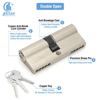 Haute sécurité Double cylindre serrure à mortaise Euro porte serrure cylindre salle de bain en laiton clé porte serrure cylindre avec clés