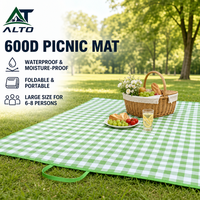 Tapis de pique-nique Oxford 600D, tapis de plage pliable imperméable 150x100-200x300cm, à carreaux pour 6-8 personnes, idéal pour le parc, la plage et les sorties