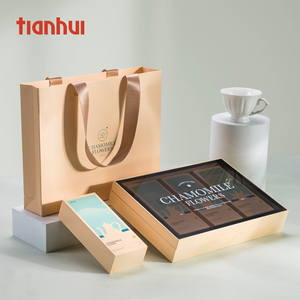 Tianhui suni deri kağıt zarif kapaklı hediye kutusu ile akrilik şeffaf kapak küçük kutular için çay hediye kutusu ambalaj - Product Image 6