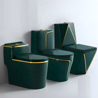 WC en céramique monobloc populaire, cuvette de toilette en porcelaine pour salle de bain