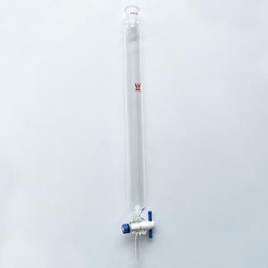 Kolom Kromatografi Kaca Borosilikat Transparan Dinding Tebal CS Labglass dengan Stopcock PTFE untuk Penelitian Laboratorium, Panjang 203-610mm - Product Image 3